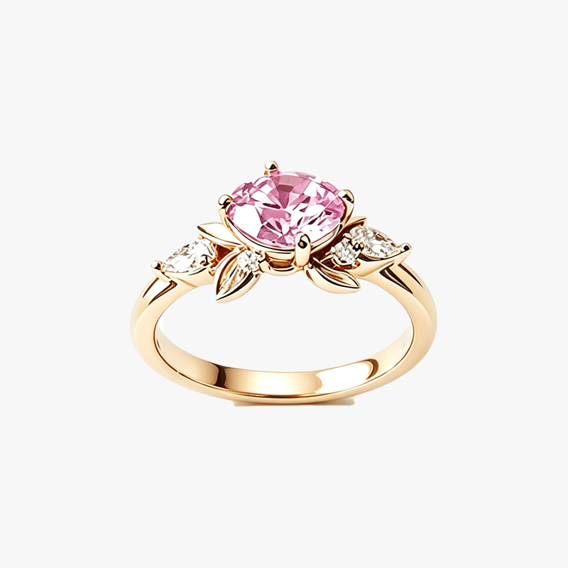 Fashion 2.25ct Round Cut Pink Sapphire Engagement Ring