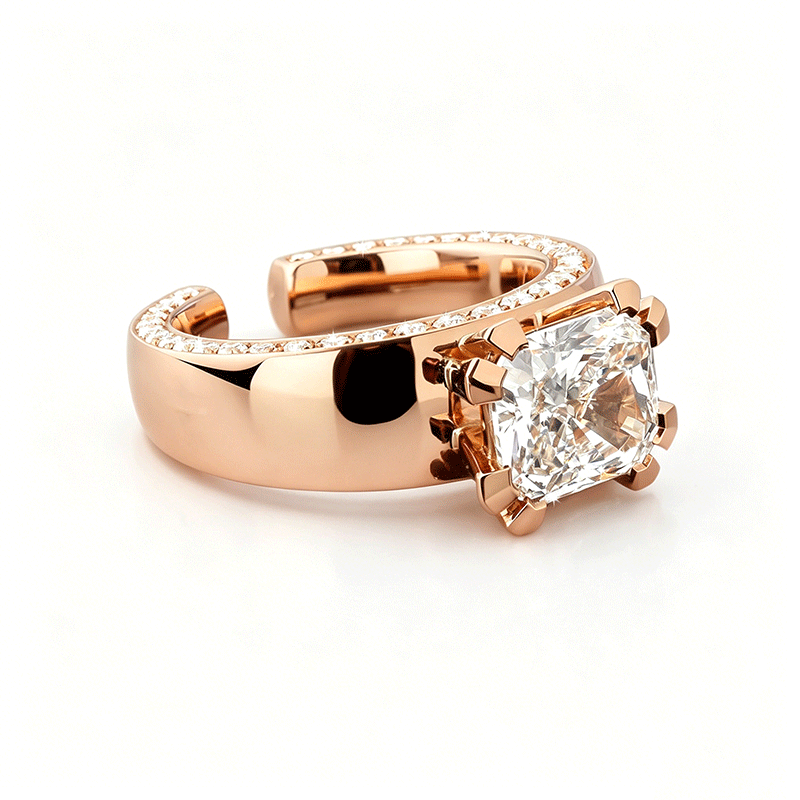 Classic 3.25ct Radiant Cut White Moissanite Engagement Ring For Men (2 Color Options)