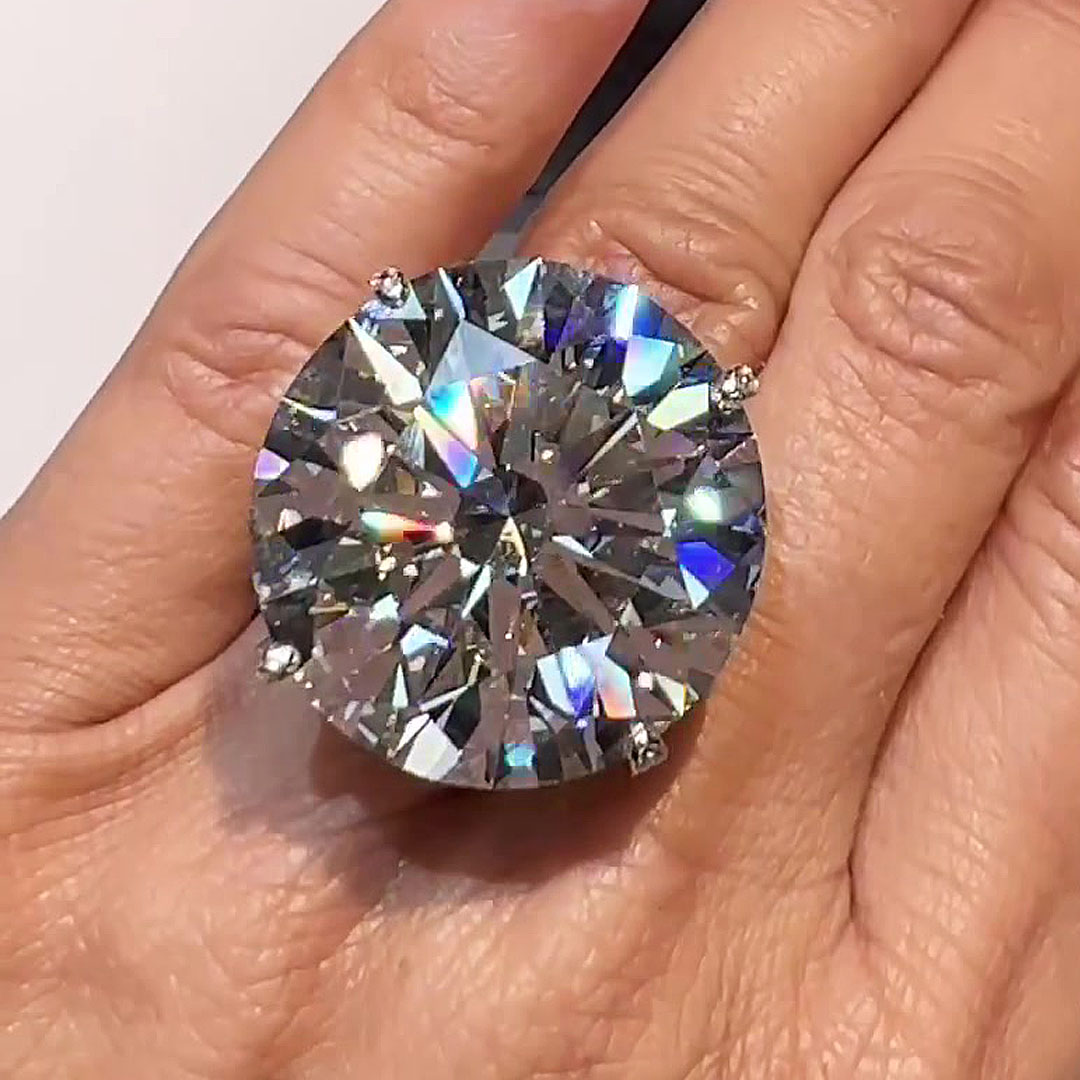 15ct Round Cut White Sapphire Engagement Ring