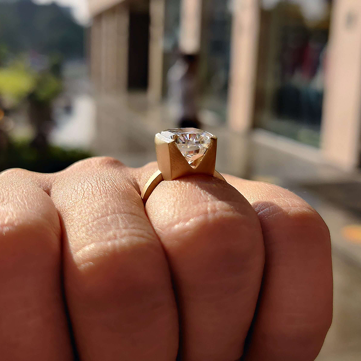 3ct Cushion Cut White Sapphire Engagement Ring