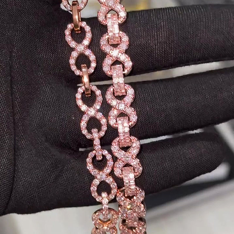 Fashion Round Cut White Sapphire Intersect Bracelet