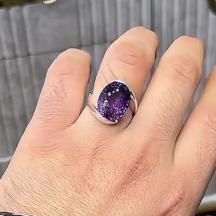 5ct Oval Cut Amethyst Sapphire Engagement Ring