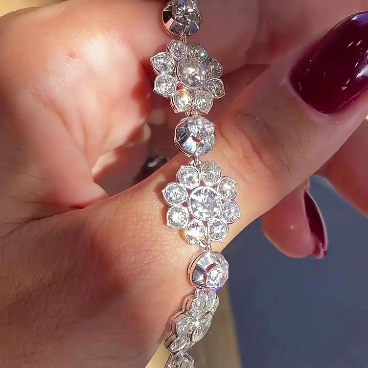 Art Deco Round Cut White Sapphire Necklace