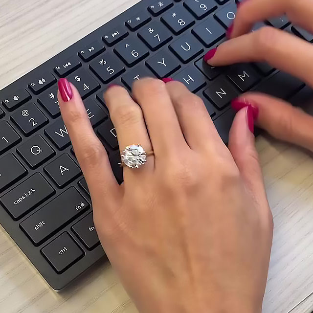 3ct Round Cut White Sapphire Engagement Ring