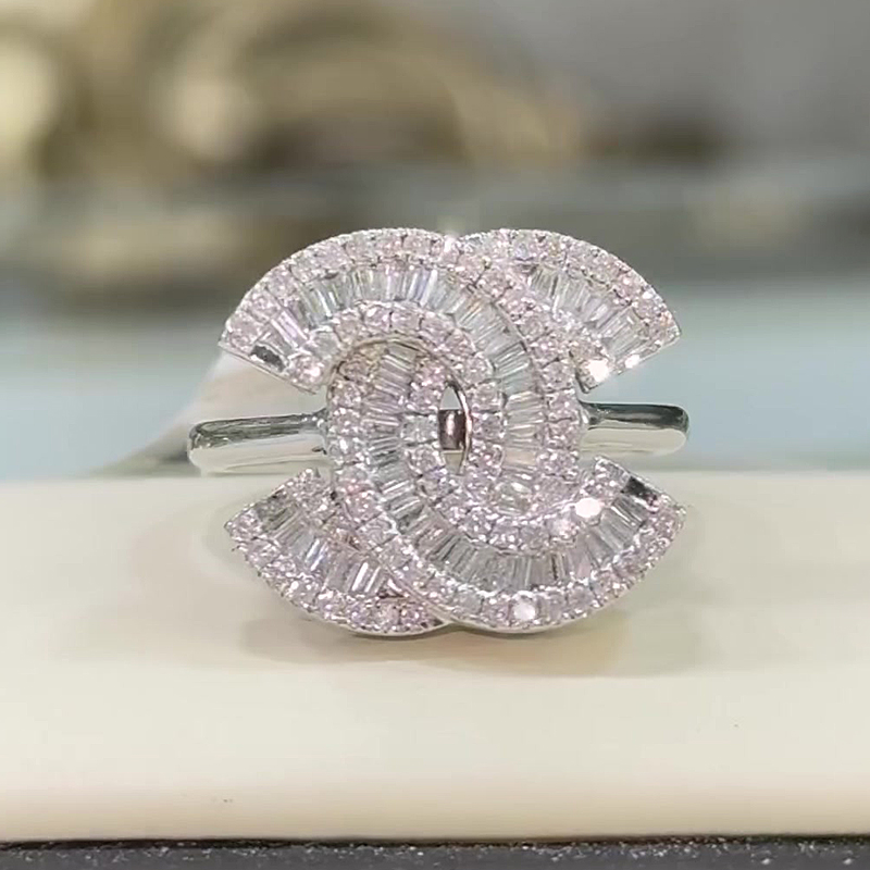 Double C Design 4.75ct White Sapphire Wedding Ring