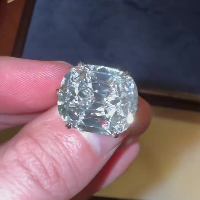 5ct Vintage Design Old Mine Cut White Sapphire Ring