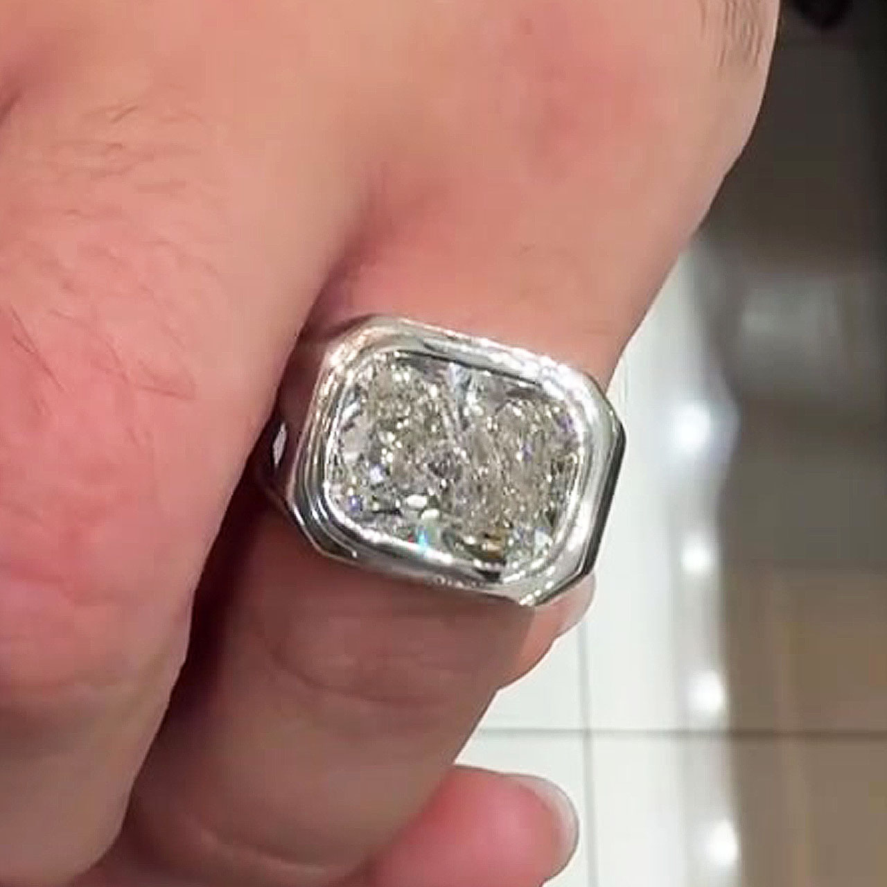 4ct Cushion Cut White Sapphire Engagement Ring