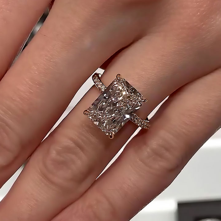 5ct Radiant Cut White Sapphire Engagement Ring