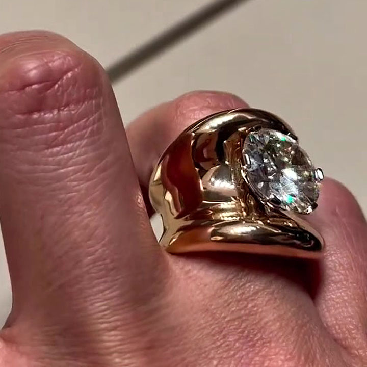 4ct Round Cut White Sapphire Engagement Ring