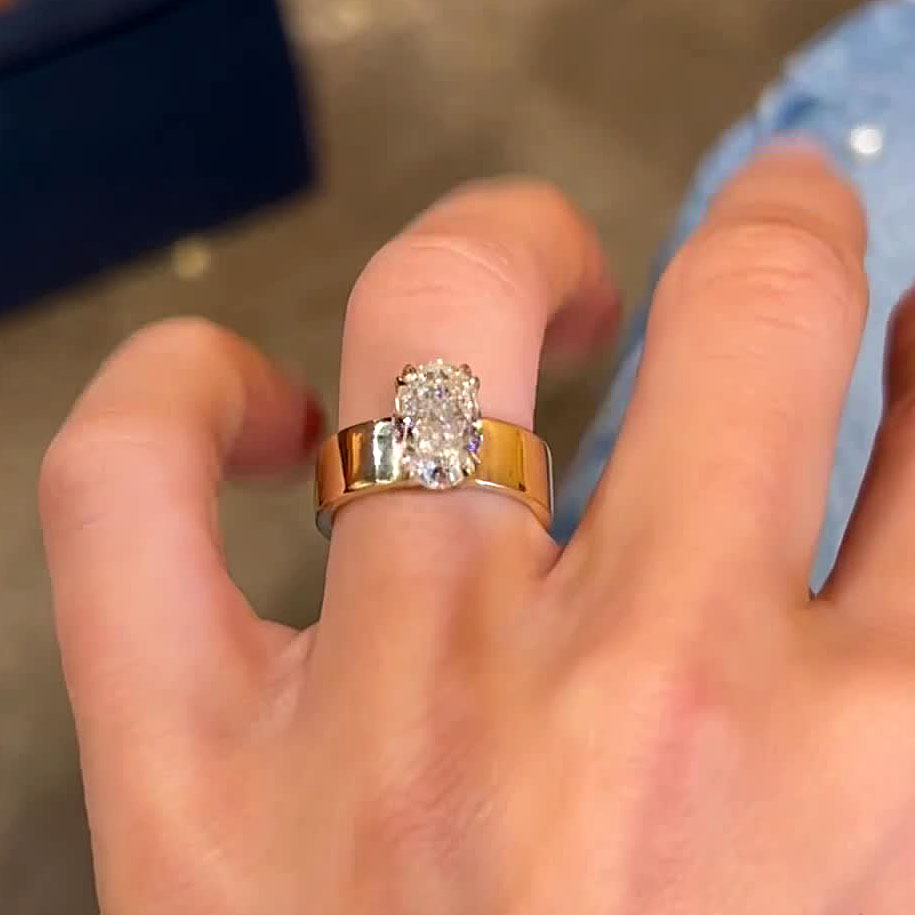 2.5ct Oval Cut White Sapphire Engagement Ring