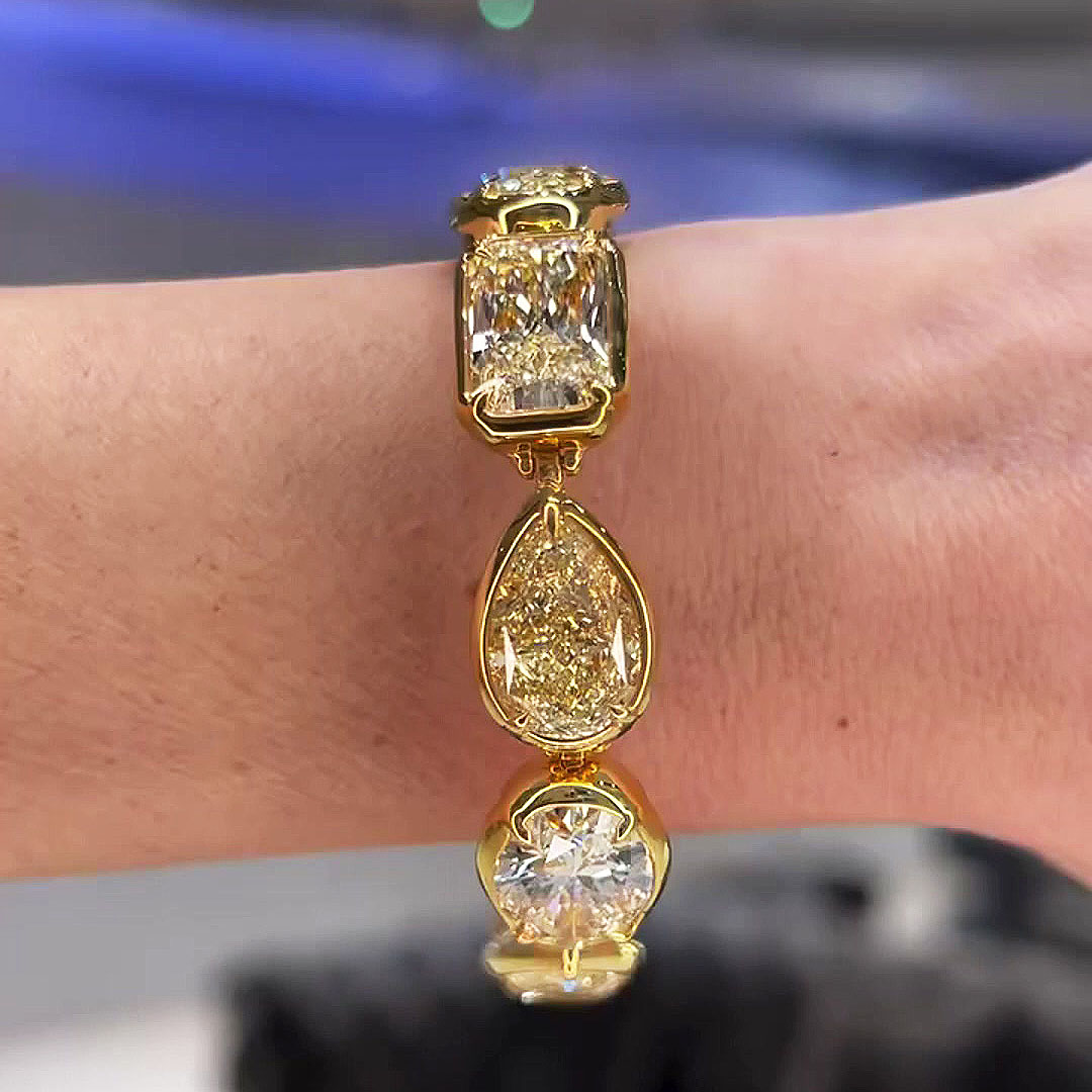 Oval&Pear Cut Yellow Sapphire Bracelet