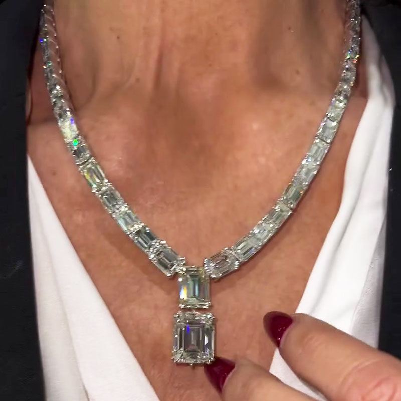 Stunning White Sapphire Pendant Necklace