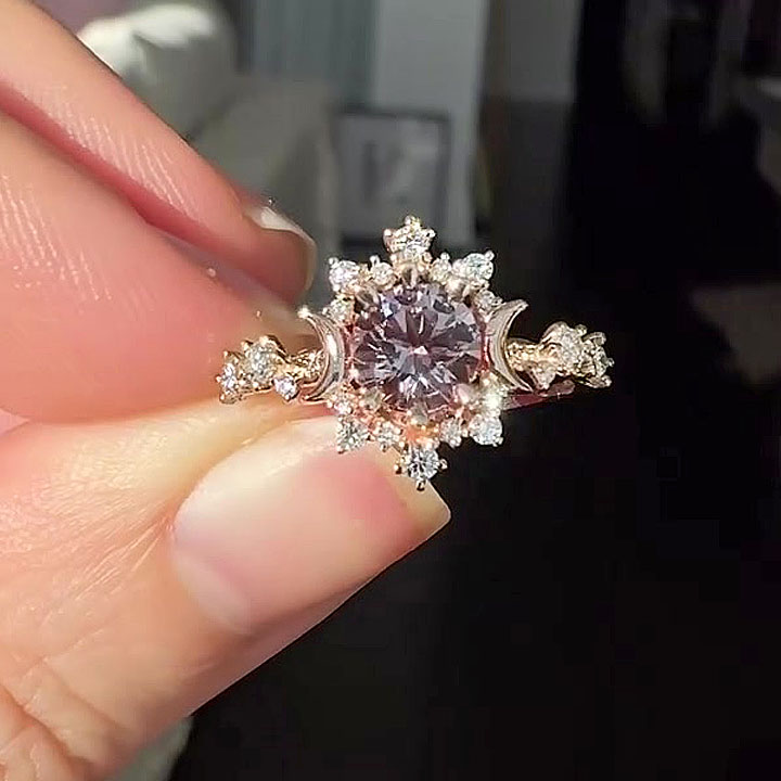 3ct Art Deco Round Cut Amethyst Sapphire Engagement Ring