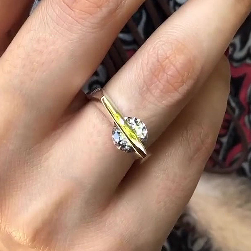 2ct Square Round Cut White Sapphire Solitaire Ring