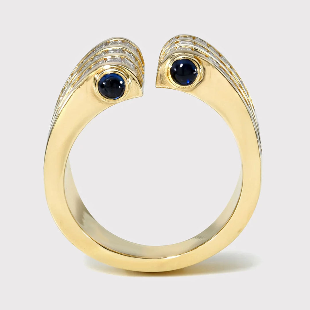 8.25ct Open Design Emerald Cut White Sapphire Eternity Ring