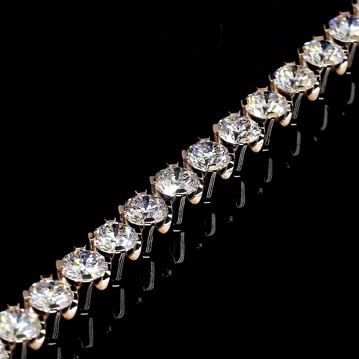 Round Cut White Sapphire Tennis Bracelet