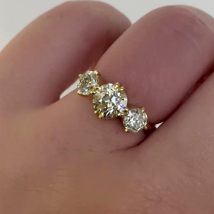 2.05ct Three-stone Round Cut White Sapphire Eternity Ring