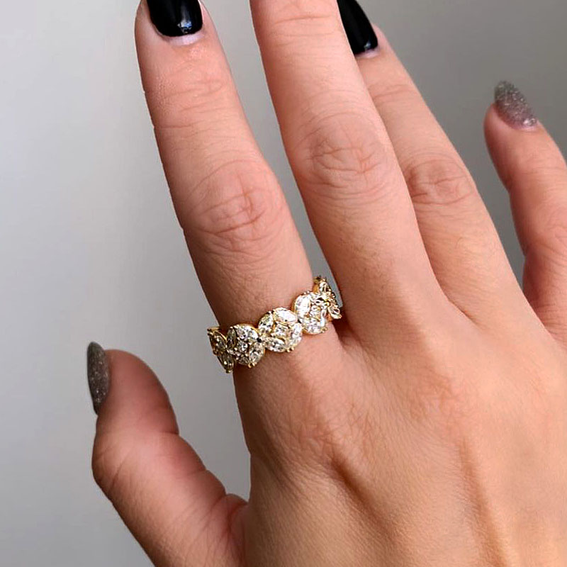 3.75ct Marquise Cut White Sapphire Eternity Ring