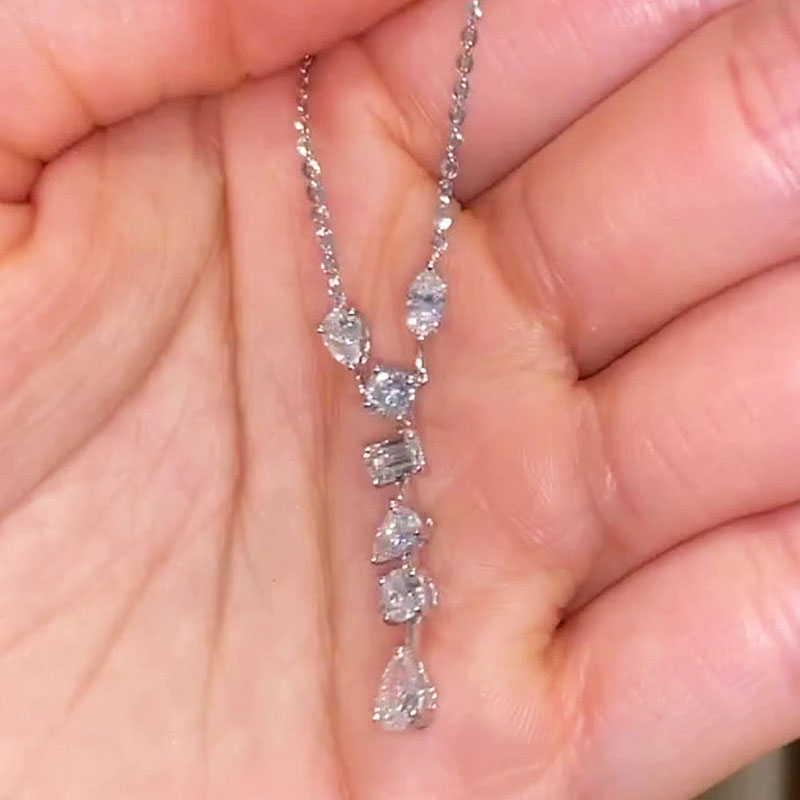 Multi-Cut White Sapphire Classic Clavicle Necklace
