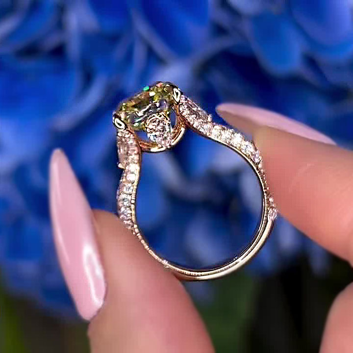 5ct Emerald Cut Yellow Sapphire Engagement Ring