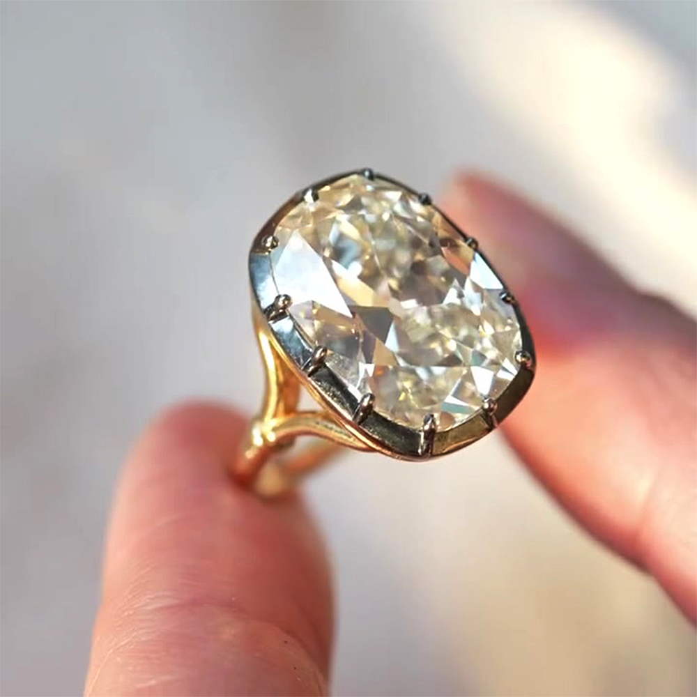 3ct Cushion Cut Yellow Sapphire Engagement Ring