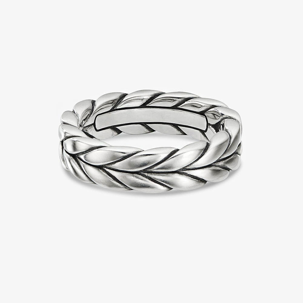 Chevron Sterling Silver Men's Band