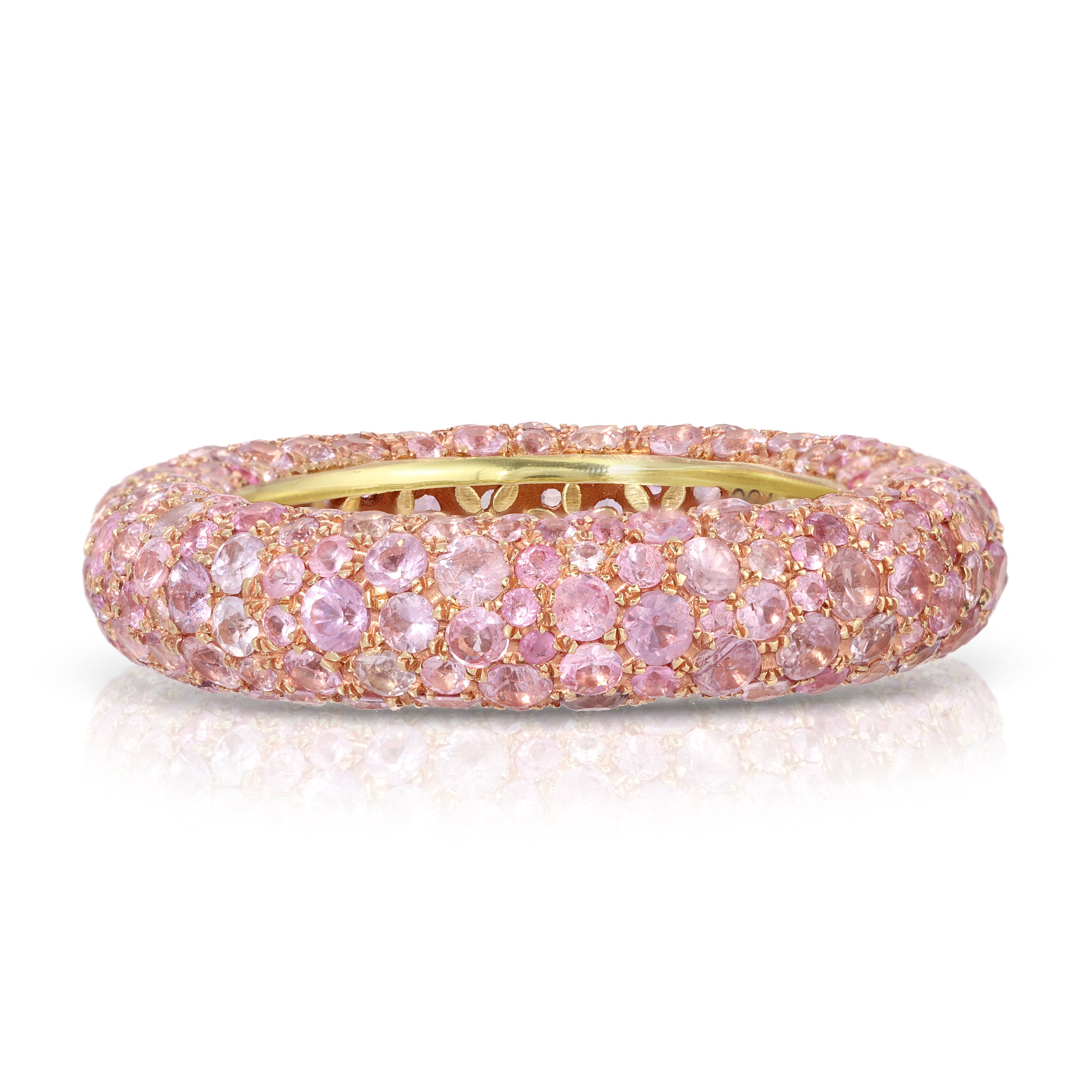 4.35ct Round Cut Pink Sapphire Eternity Ring