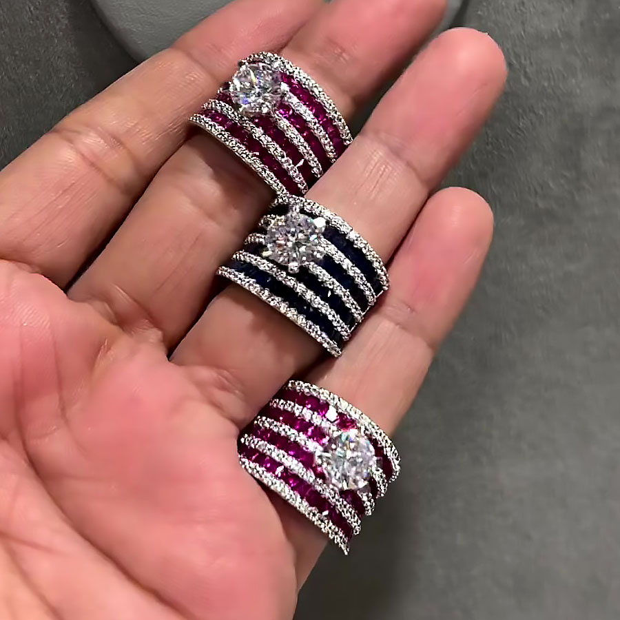 2ct Round Cut White Sapphire Engagement Ring