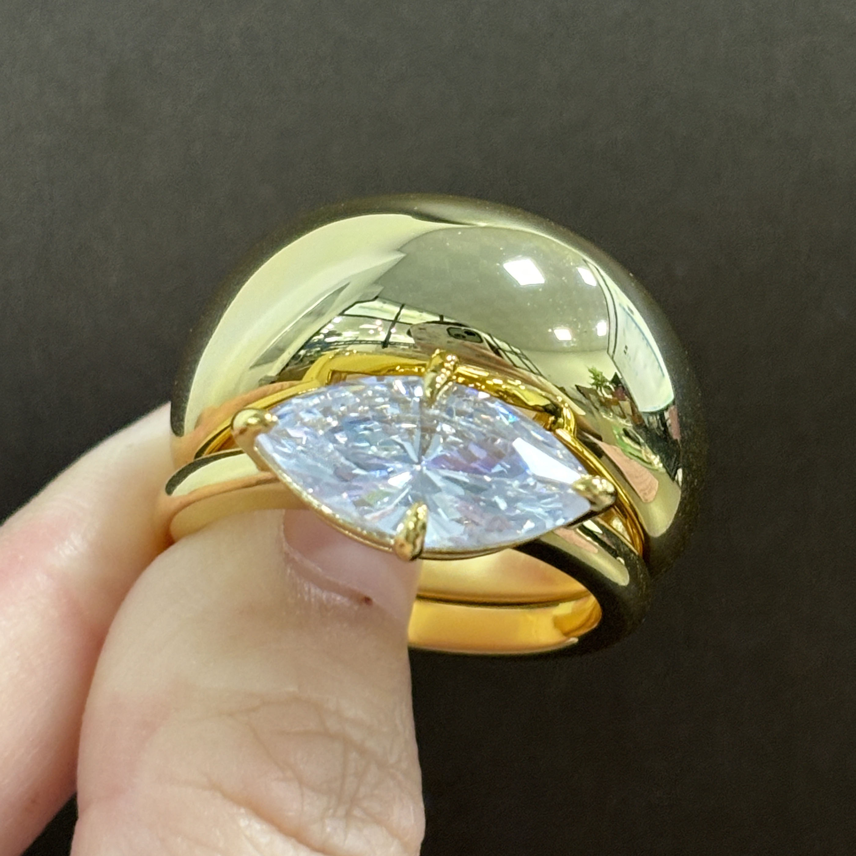 4ct Marquise Cut White Sapphire Wedding Set