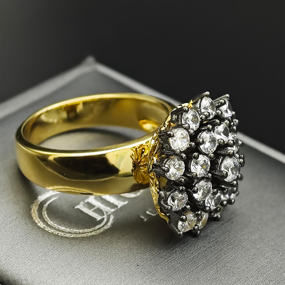 Fashion Round Cut White Sapphire Rings&Earrings Set/2pcs