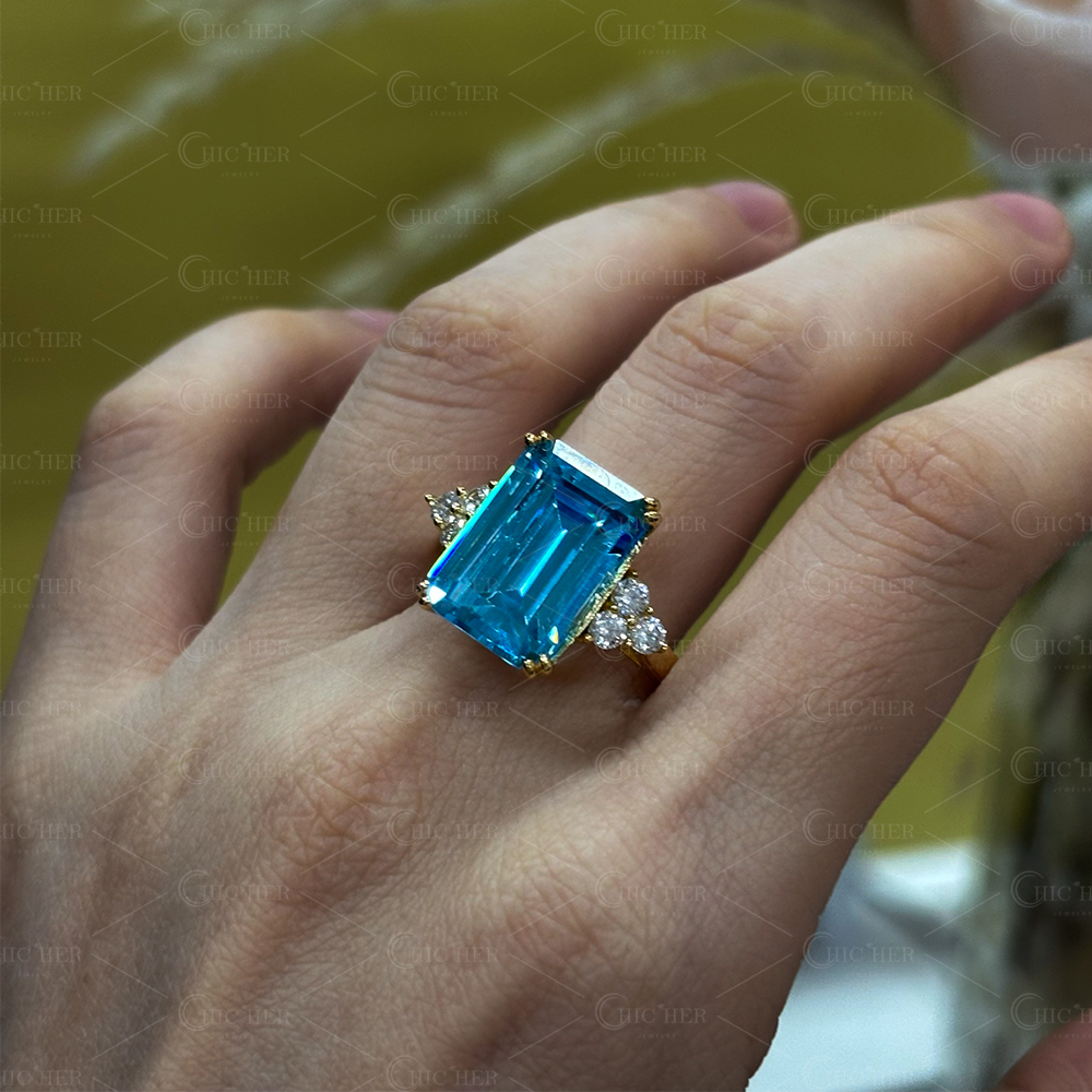 7ct Princess Diana Aquamarine Ring Meghan Markle Cocktail Ring