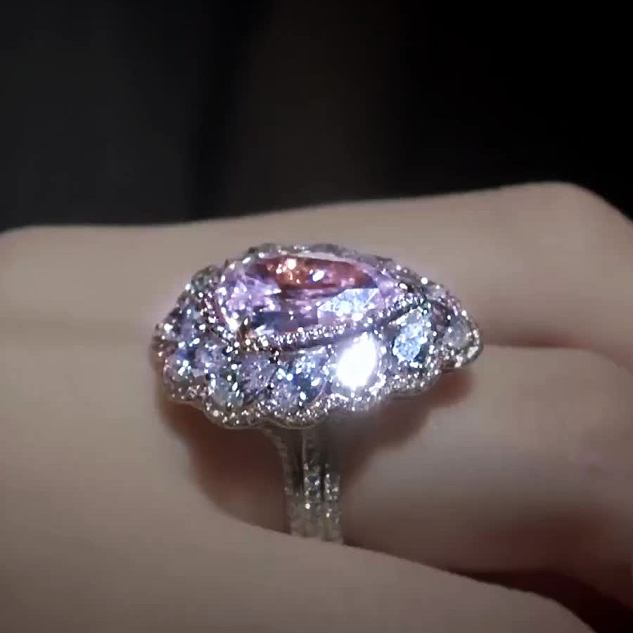 7ct Pear Cut Pink Sapphire Engagement Ring