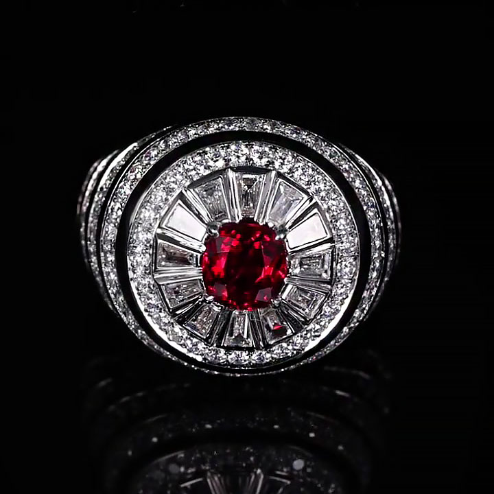 2ct Round Cut Ruby Sapphire Cocktail Ring