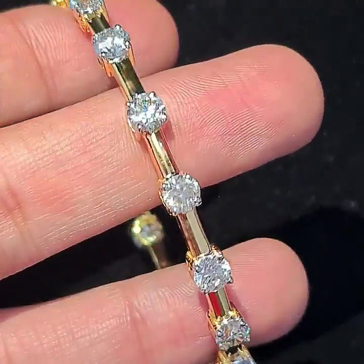 Round Cut White Sapphire Bracelet