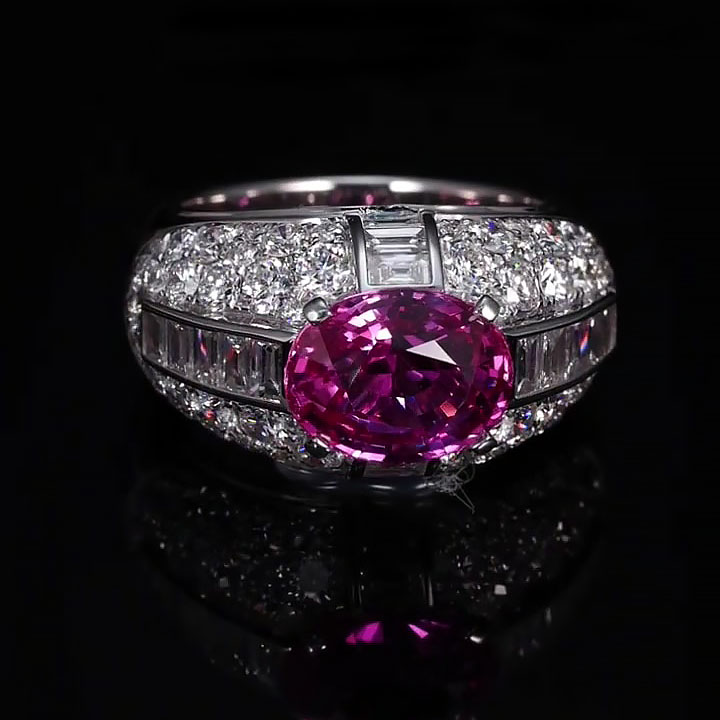 3ct Oval Cut Ruby Sapphire Engagement Ring