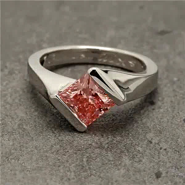 5ct Princess Cut Pink Sapphire Engagement Ring