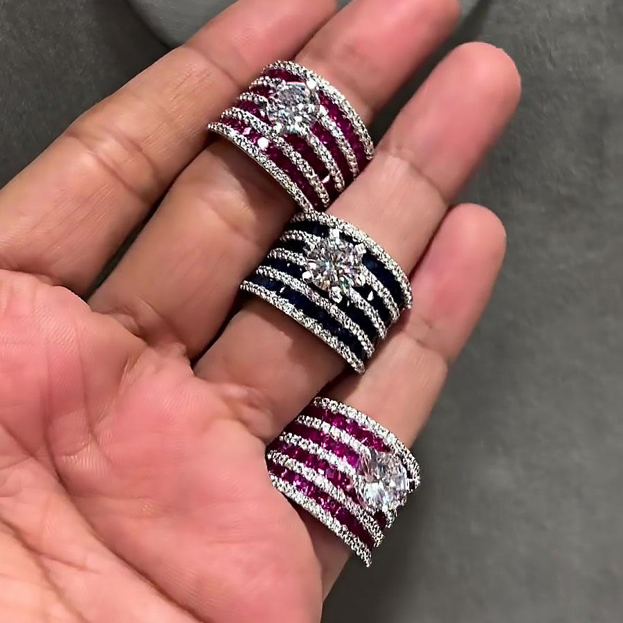 2ct Round Cut White Sapphire Engagement Ring