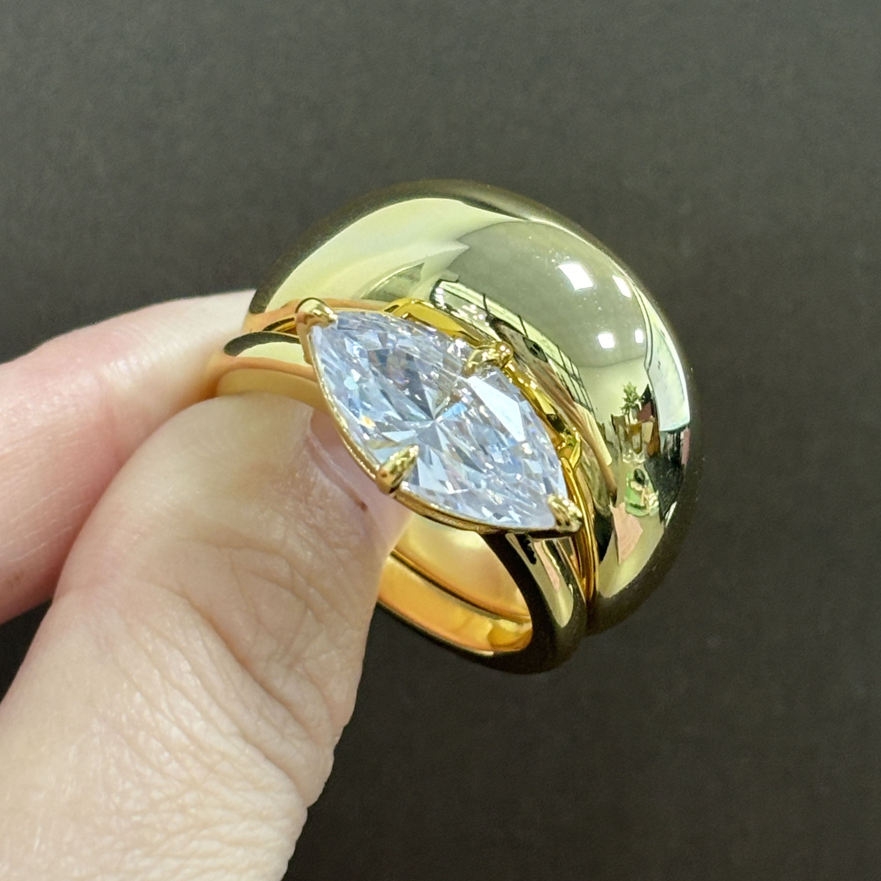 4ct Marquise Cut White Sapphire Wedding Set