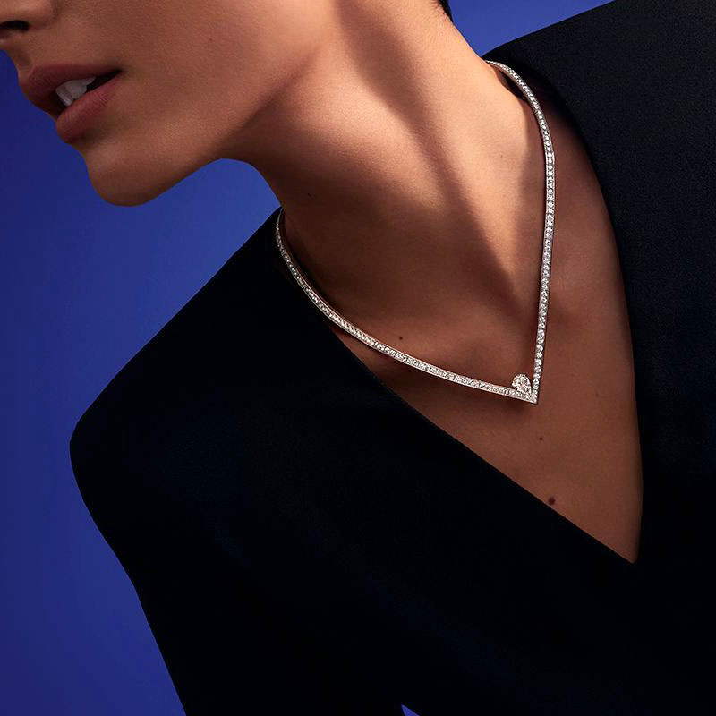 Pear Cut White Sapphire Necklace