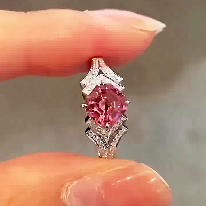 3ct Asscher Cut Pink Sapphire Engagement Ring