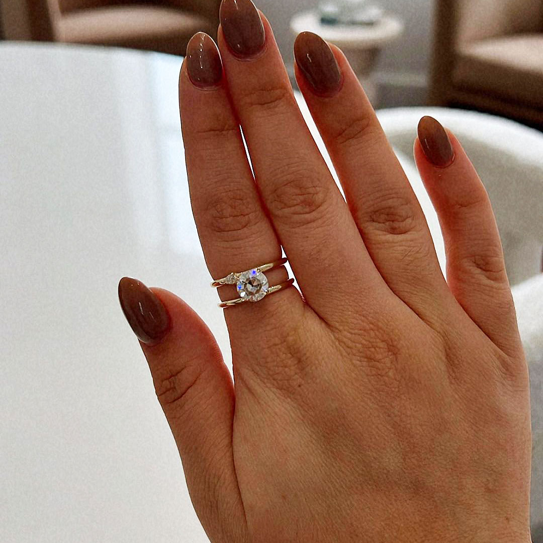 2ct Vintage Old European Cut White Sapphire Ring