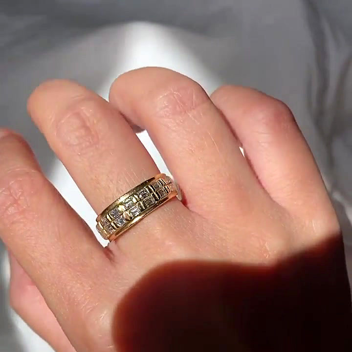 3.5ct Emerald Cut White Sapphire Eternity Ring