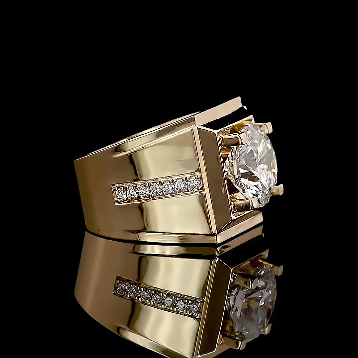 5ct Round Cut White Sapphire Men's Engagement Ring