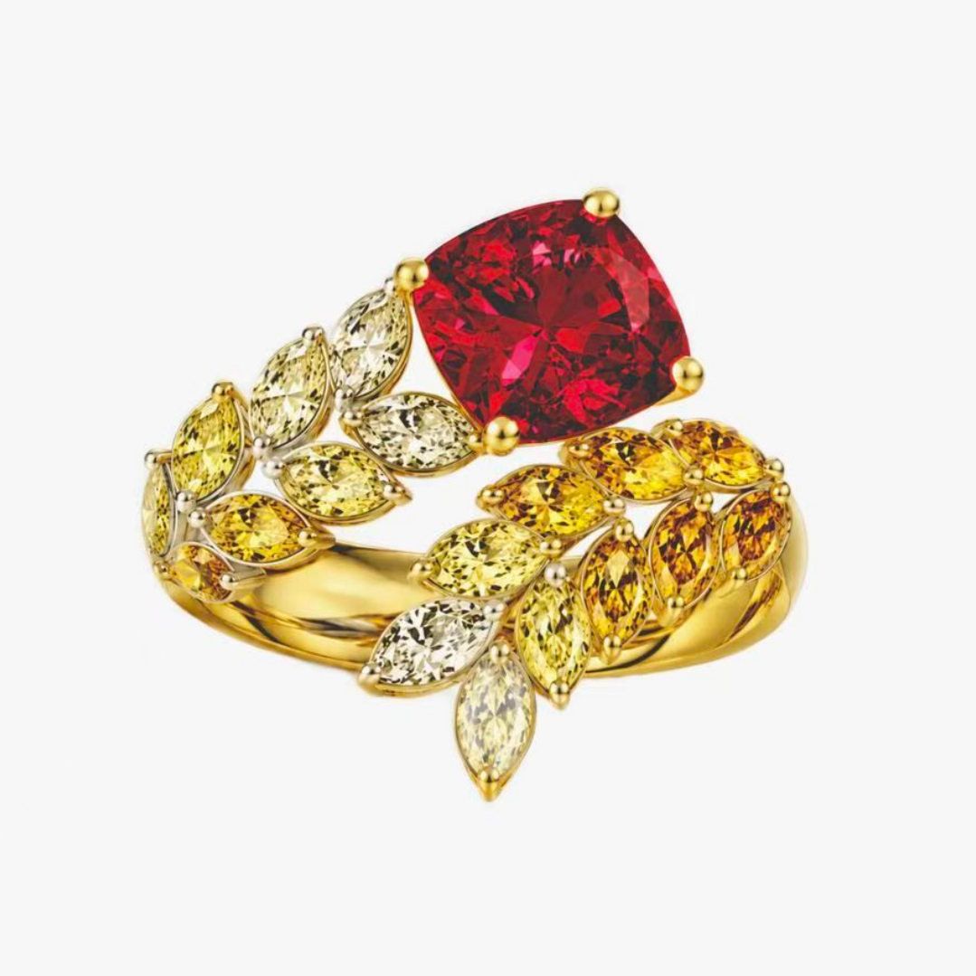 Original Design - 5ct Cushion Cut Garnet Sapphire Engagement Ring