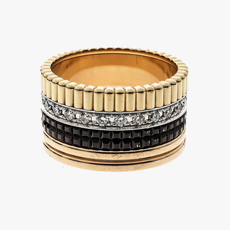 5.85ctw Round Cut White& Princess Cut Black Sapphire Men’s Wedding Band
