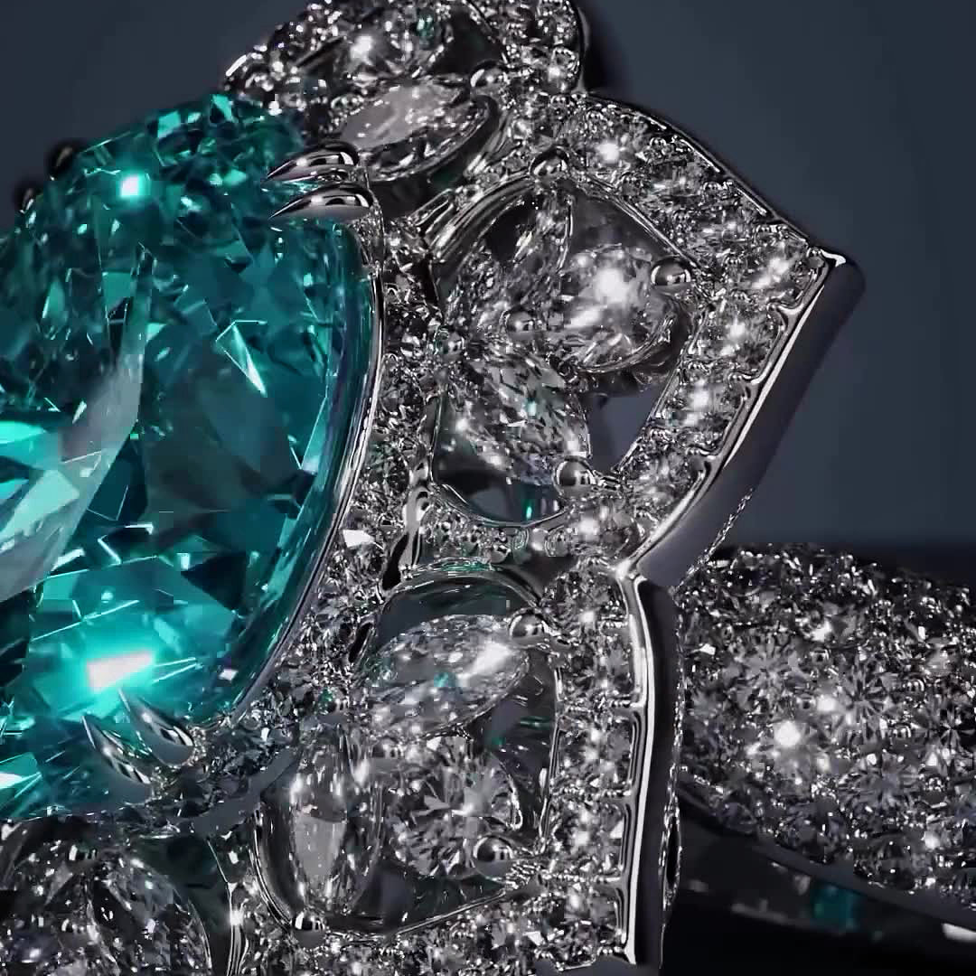 6.2ct Oval Cut Aquamarine Sapphire Engagement Ring