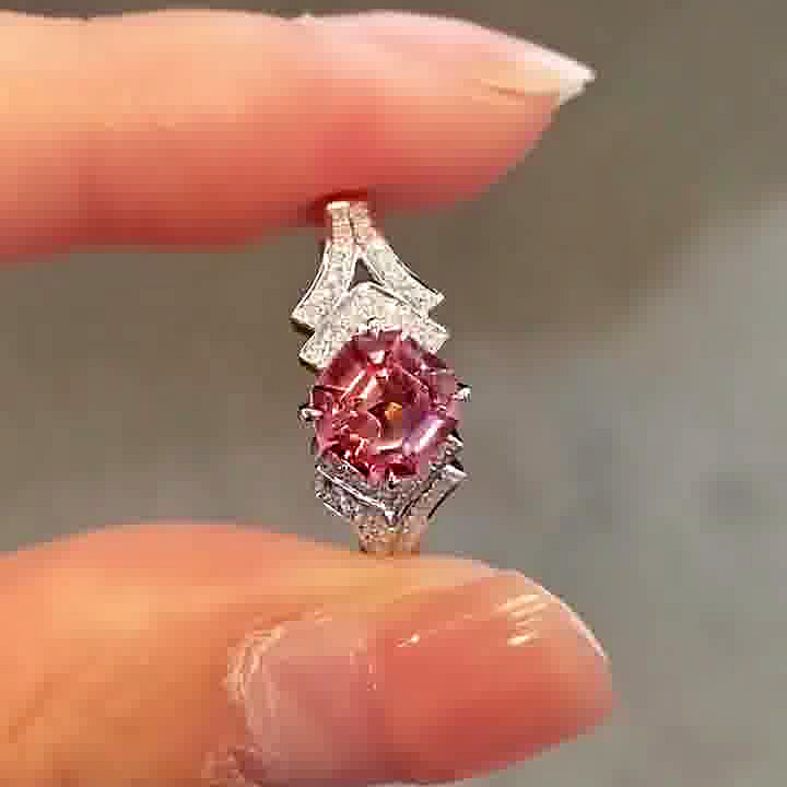 3ct Asscher Cut Pink Sapphire Engagement Ring