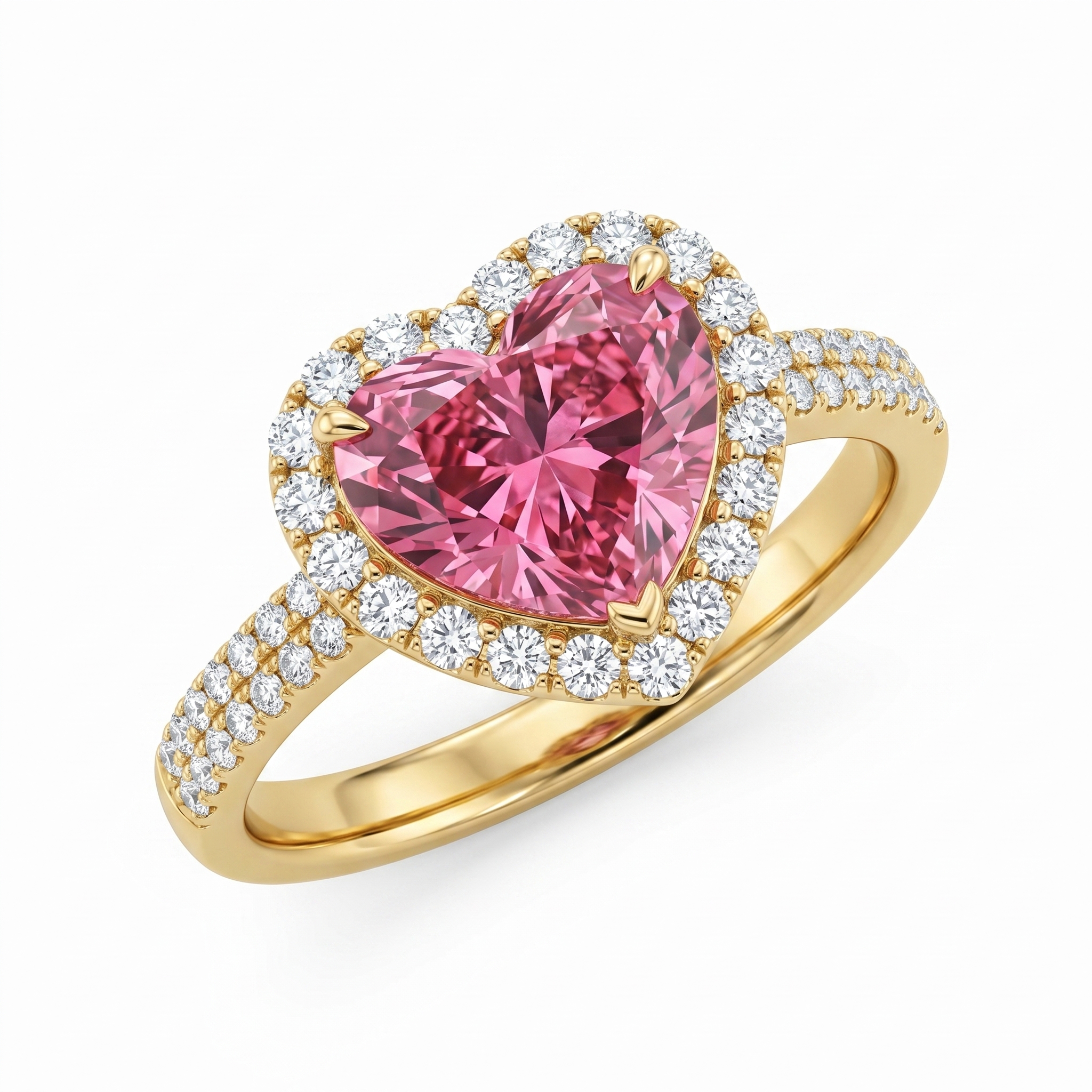 2ct Heart Cut Pink Sapphire Engagement Ring