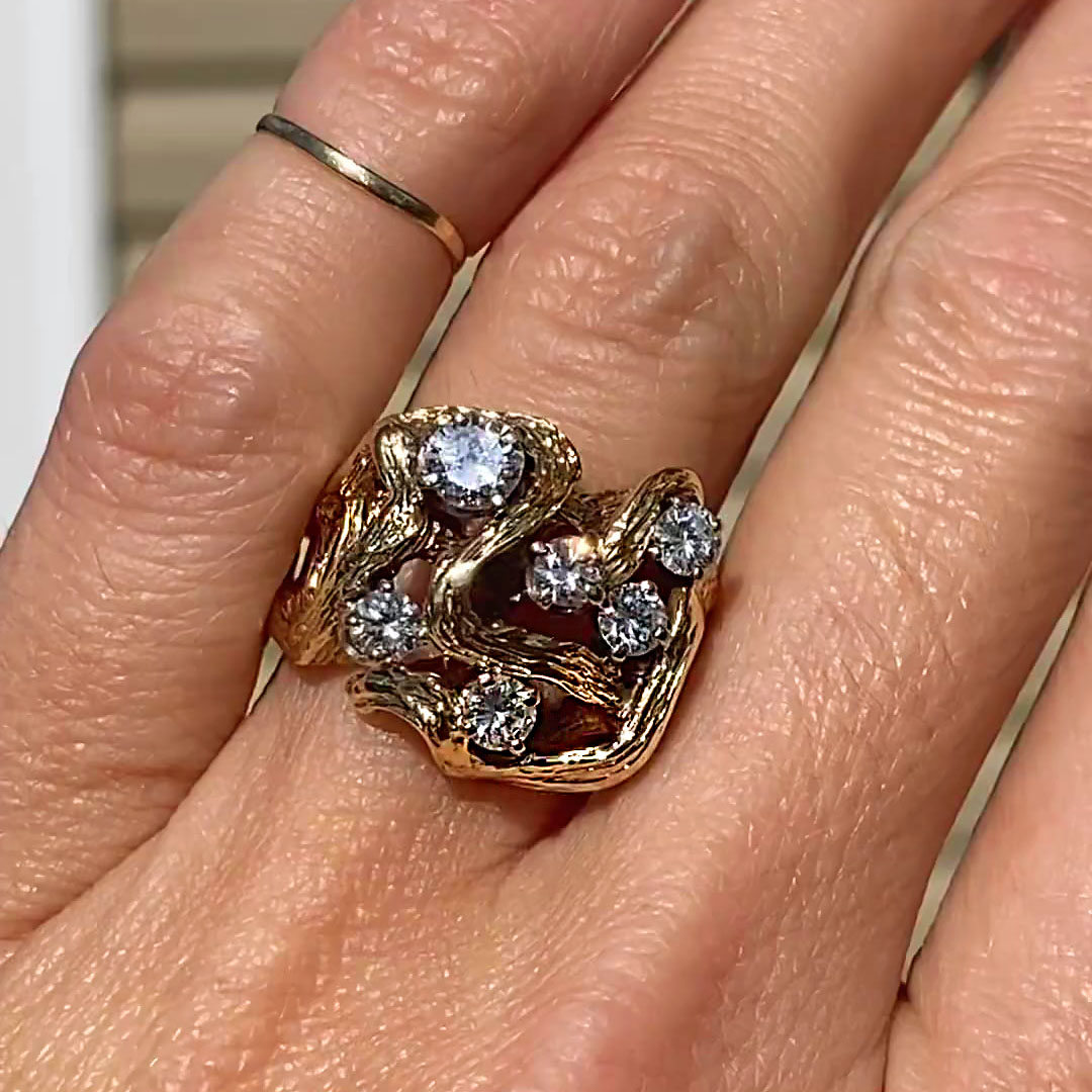 5.25ct Unique Design Round Cut White Sapphire Eternity Ring