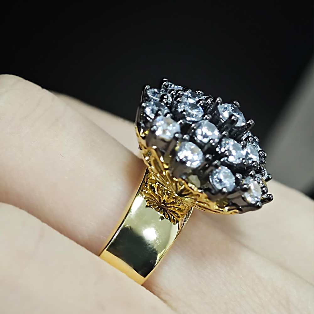 Fashion Round Cut White Sapphire Rings&Earrings Set/2pcs